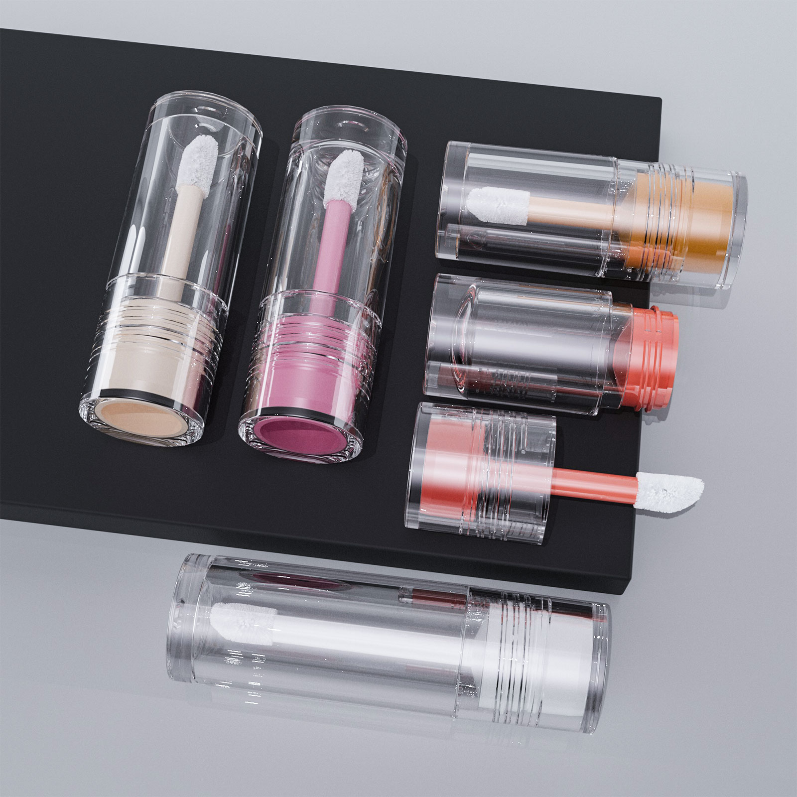 5種款式可選大容量透明唇彩管